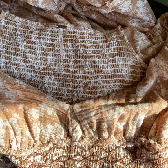 Free People Ellie Print Smocked Midi Dress In Neutral - Picture 8 of 10